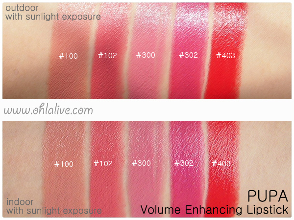 PUPA Volume Lipstick - swatched 1