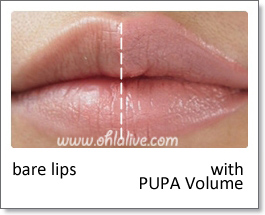 PUPA Volume Lipstick - swatched half