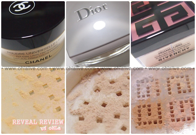 REVEAL • REVIEW by oHLa :: เปรียบเทียบแป้งฝุ่น Chanel, Dior, Givenchy